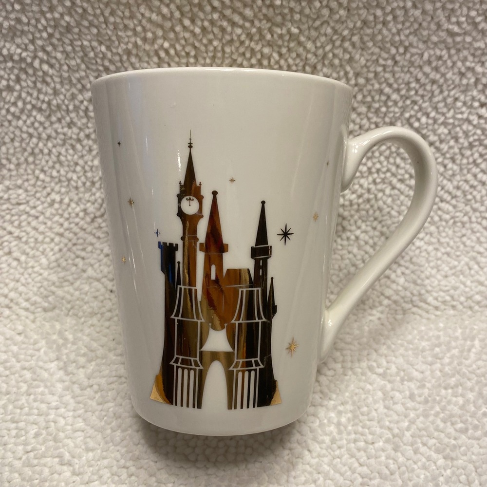 Disney Cinderella Castle Mug A Dream is a Wish Your Heart‎ Makes Gold Accents